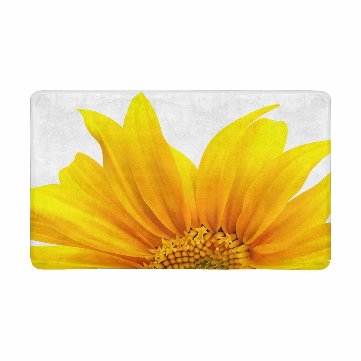 YUSDECOR Sunflower Modern Flourishing Yellow Summer Flower Doormat Rug