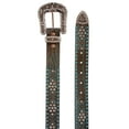 thumbnail image 4 of Western Croco Print Rhinestone & Turquoise Studded Leather Belt, 4 of 5