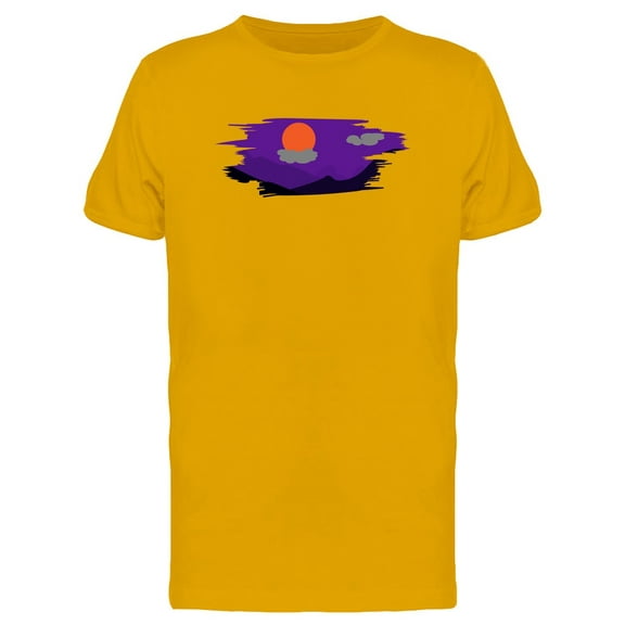 Mountains And Orange Moon Night T-Shirt Men -Image by Shutterstock, Male x-Large