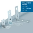 thumbnail image 5 of Rok Hardware 10-Pack Heavy Duty L Shaped Corner Brace, 16 Gauge Steel Angle Bracket, 1-1/2'' Height, Zinc Finish, 5 of 6