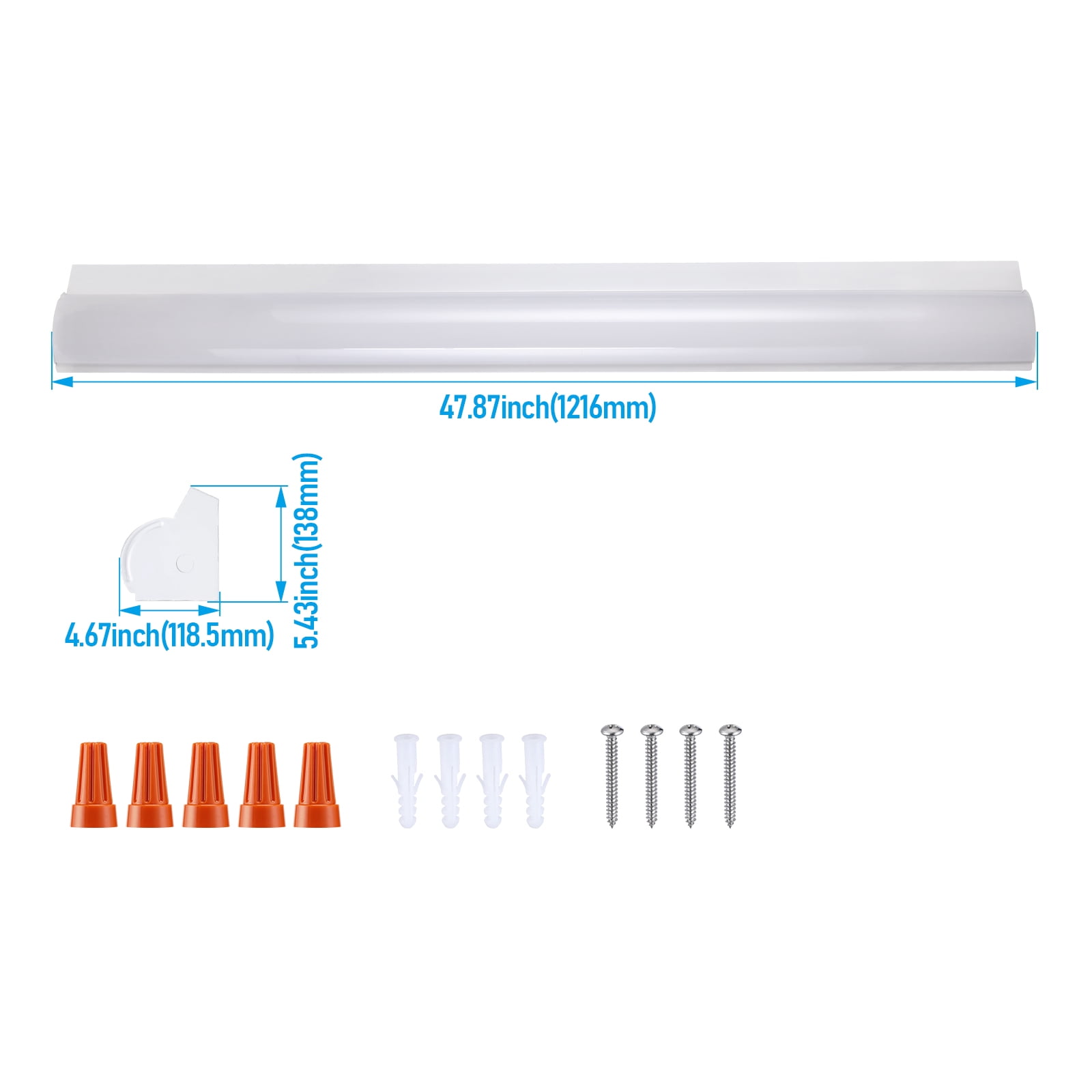 4FT 3CCT LED Stairwell Strip Light, 30W/40W/50W Adjustable, 120V-277V, 0-10V Dimmable, Surface Mount Commercial Corridor Light