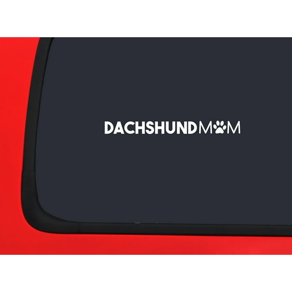Car Sticker Dachshund Mom Paw Print Love Pet Animals Car Window Decal Sticker White 7 Inch