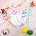 thumbnail image 6 of 60pcs Crazy & Silly Colorful Drinking Straws, 10 Different Designs, Reusable Plastic Loop Straws for Kids' Parties, 6 of 7