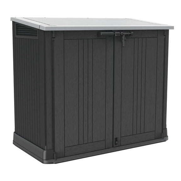 Keter Store-It-Out Prime 4.3 x 2.3 Foot Resin Outdoor Storage Shed with Easy Lift Hinges, Perfect for Trash Cans, Yard Tools, and Pool Toys, Black