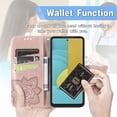 thumbnail image 5 of for Samsung Galaxy S23 Wallet Case for Women Girls, Shiny Butterfly Flower PU Leather Cover with Card Slot Holder Flip Phone Case for Samsung Galaxy S23 Rhinestone Rose Gold, 5 of 18
