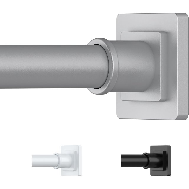 Tension Shower Curtain Rod - Shower Rod Tension Mounted No Drill Shower Curtain Rods Spring Tension Rod Adjustable Tension Curtain Rod for Windows Bathroom
