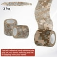 thumbnail image 4 of Uxcell 3 Rollos de Cinta Camuflaje 2IN x 14.76FT, Cinta Autoadhesiva Impermeable y No Reflectante para Escalada al Aire Libre, Desierto, 4 of 7