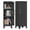 Blcak, variant on 46"H Black Metal Locker with 1 Lockable Door and 2 Adjustable Shelves For Employees, 3 Tier Small Storage Cabinet with Detachable Legs and Vintage Handle for Kitchen,Office,Gym,School,Easy Assembly