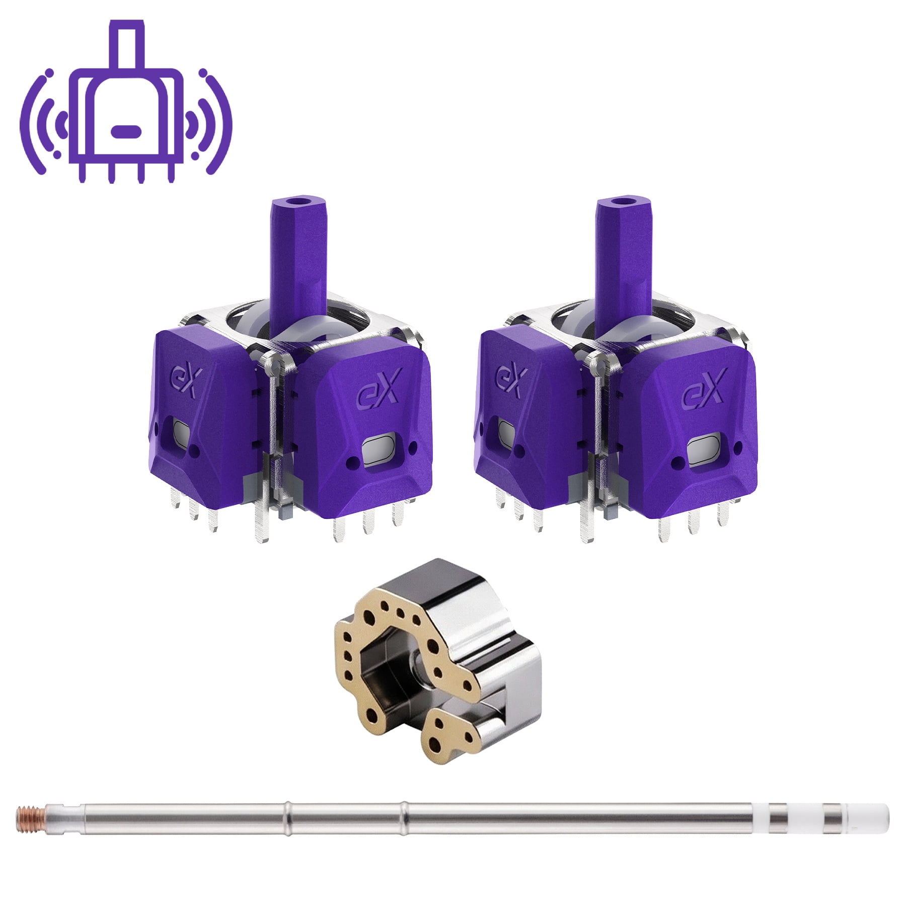 eXtremeRate Hall Effect Joysticks for PS5 - Calibratable Anti-Drift Kit w/ 120gf Sensors (Purple)