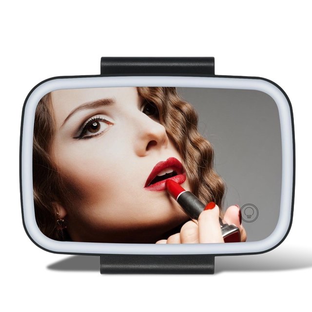 LED maquillaje espejo telescópico interior espejo espejo ahorro de espacio interruptor táctil de montaje de automóvil accesorios de sombreado de sol sidaley HA012070-00B