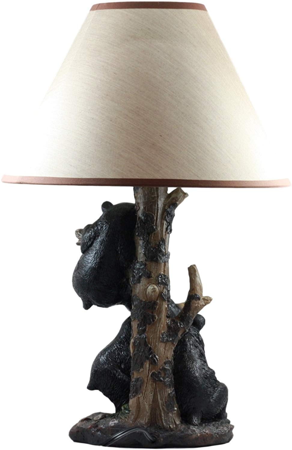 Ebros Climbing Black Bear Cubs Table Lamp With Bear Shade Desk Lamp (Set of 2)