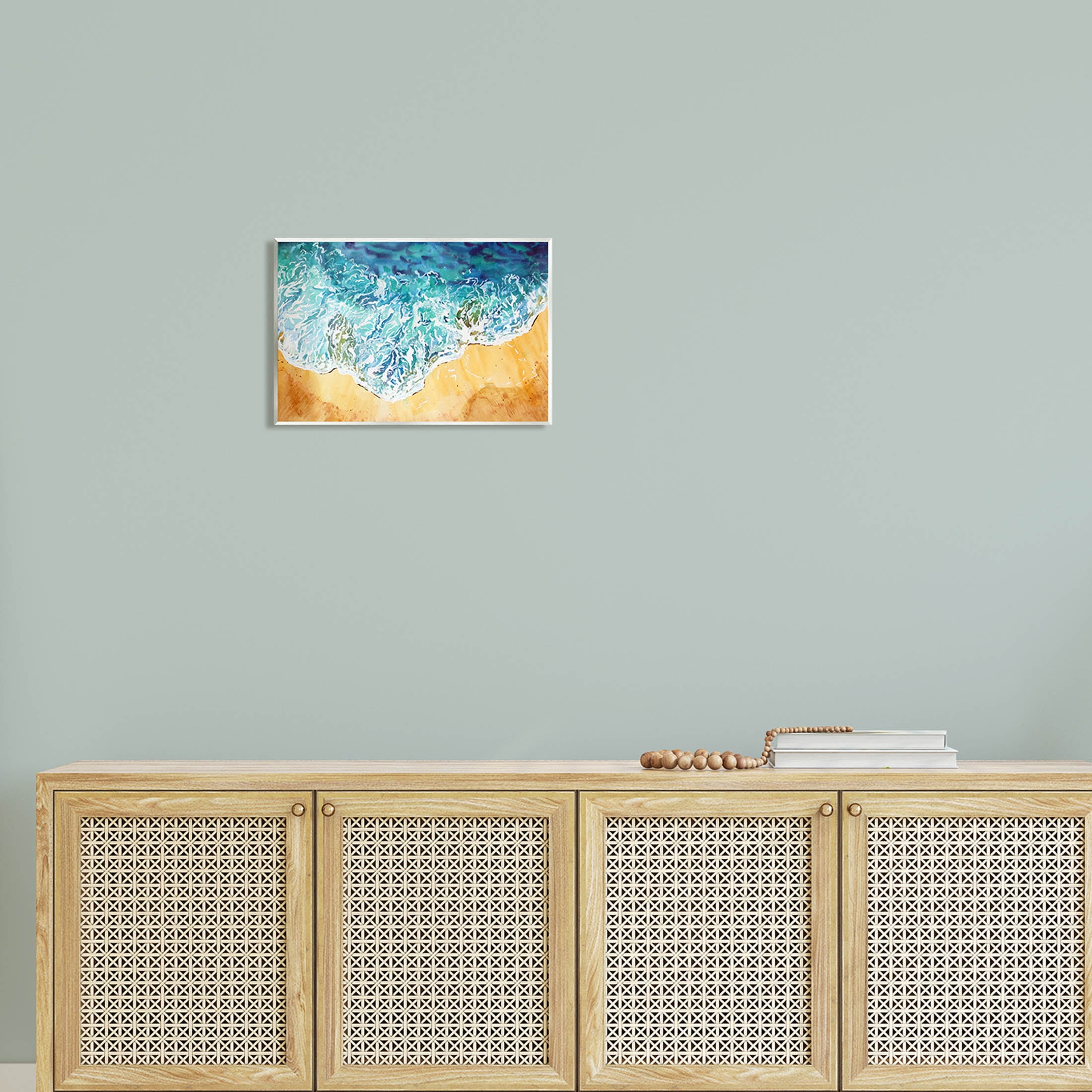 Aerial Wave Splash Shore Coastal Graphic Art Unframed Art Print Wall Art