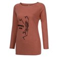 thumbnail image 4 of Mode Femme Décontractée Imprimé Col Rond T-shirt Manches Longues Ample Blouse Pull, 4 of 6