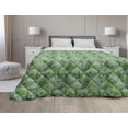 thumbnail image 1 of Leaf Down Alternative Comforter, Brazilian Rainforest Foliage Nature Ivy Swirls Palm Banana Trees Leaves Art Print, Microfiber Quilt for All Season, 5 Sizes, Pale Green, by Ambesonne, 1 of 3