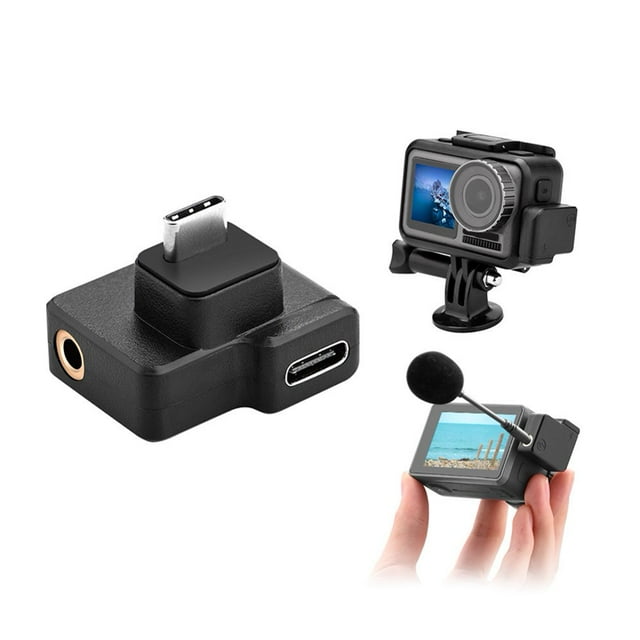 Charging 3.5mm Microphone Audio Connector Adapter for DJI Osmo Action Camera