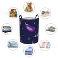 thumbnail image 6 of Balery Eggplant Round Laundry Basket with Handles Waterproof Freestanding Laundry Hamper for Clothes Toys in the Dorm and Family-Small, 6 of 8