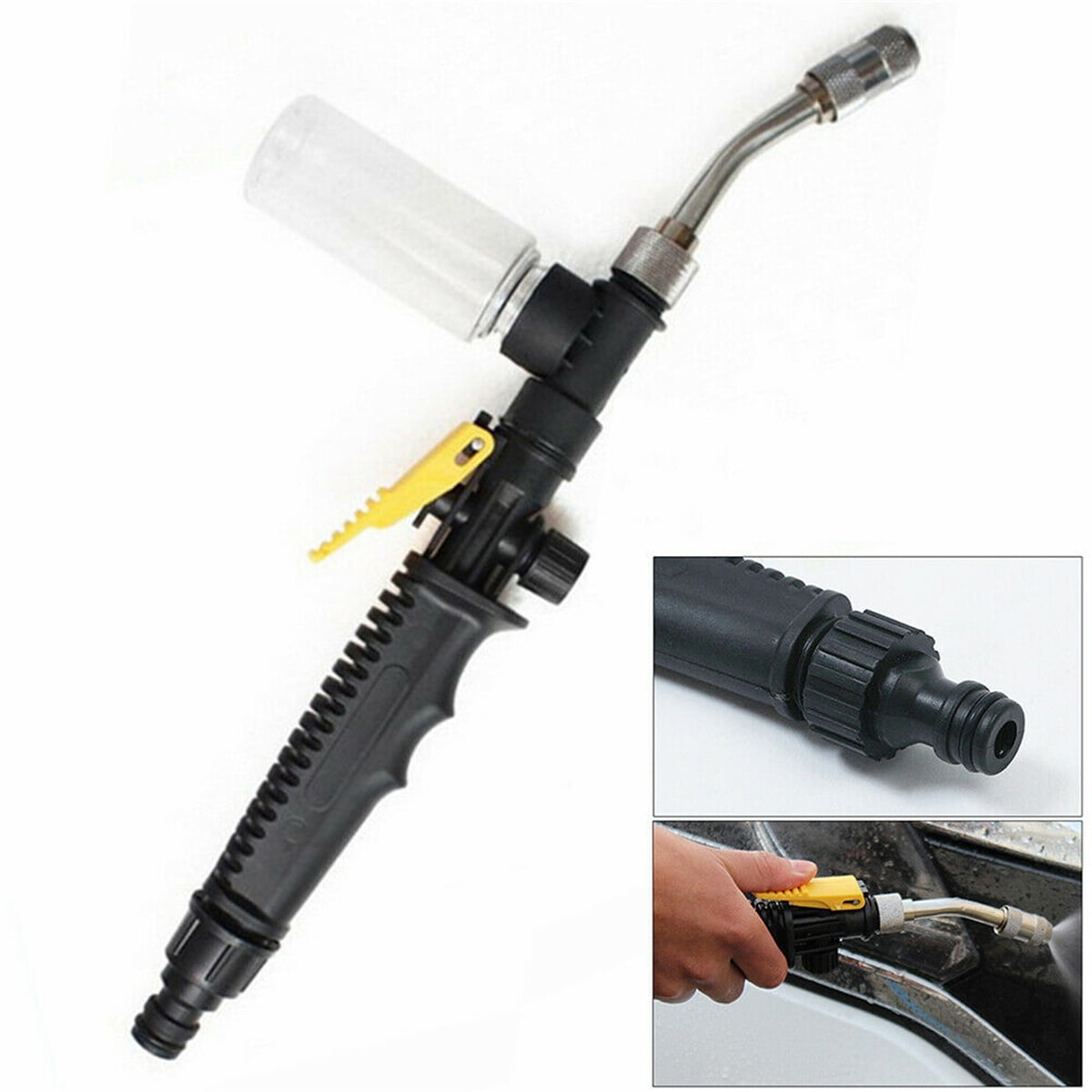 2 in 1 High Pressure Power Car Garden Water Washer Wand Spray Gun w// Foam Bottle