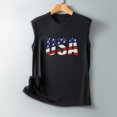 thumbnail image 4 of Usmisi 4th of July Tank Tops Comfy Loose Fit Independence Day Patriotic Graphics Shirts Vest Womens Fashion USA Letter Print Round Neck Sleeveless Summer Blouses Black xl, 4 of 4