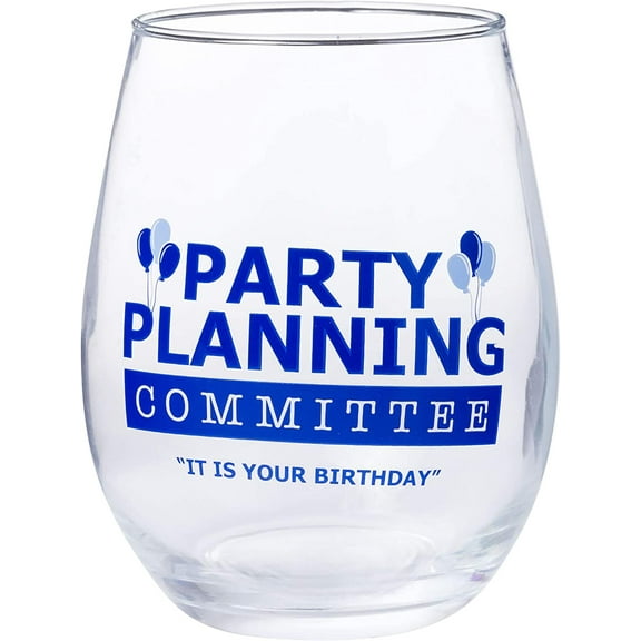 Silver Buffalo The Office Party Planning Committee Stemless Wine Glass, 20 Ounces