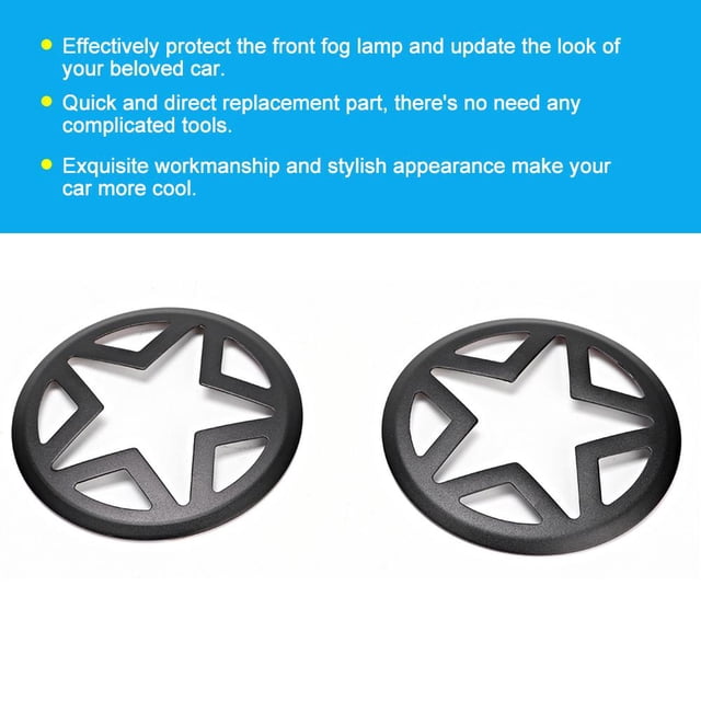 Cergrey 1 Pair Front Headlight Fog Five-Pointed Star Grille Retro Headlight DI