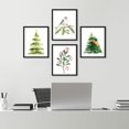 thumbnail image 3 of PixonSign Framed Wall Art Christmas Tree Pine Tree Bird Flower, Set of 4 Forest & Holidays Wall Decor Arts, Seasonal Wall Décor, Adhesive Canvas Poster, Modern Home Artwork - 12"x16" Black, 3 of 5
