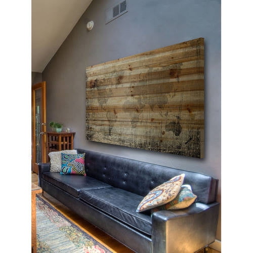 Parvez Taj Mhmp-304-Bdw-36 24" X 36" "Latitude" Art Print On Natural Pine Wood