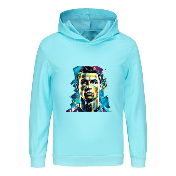Ronaldo Football Hoodie – Kids Long Sleeve Sweatshirt with CR7 Graphic, Boys and Girls Top