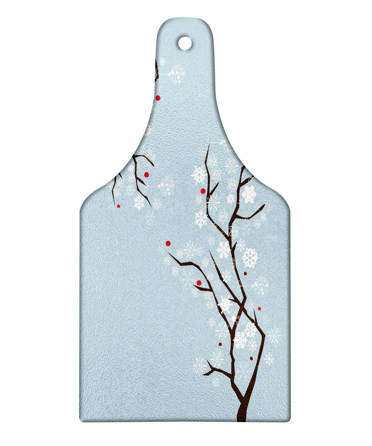 Snowy Trees Cutting Board, Christmas Design of Branches Detailed with