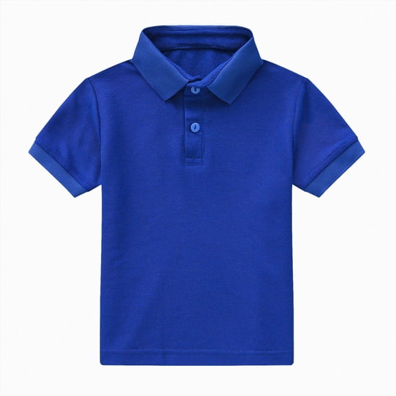 Splozh Kids Button Up Shirts for Boys 12 18 24 Months 2T 3T 4T 5T 6T Summer Cotton Casual Solid Color Lapel Collar Short Sleeve Dress Shirt Boys Button Down Shirt Dark Blue,4-5 Years