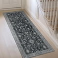 thumbnail image 1 of Runner Rug for Hallways Machine Washable, 2x5 Non Slip Boho Vintage Lightweight Washable Runners, Thin Floor Runners for Entryway Hallway Bathroom Laundry Room Corridor, Charcoal Charcoal 2X5, 1 of 5