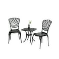 thumbnail image 4 of Cast Aluminum Patio Furniture 3 Piece - Black 2 Chairs And 1 Round Table For Outdoor, Garden, Patio, Balcony Classical Style, Easy To Build (3 Piece) & Design Outdoor Spaces Assemble,, 4 of 6