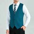 thumbnail image 3 of Men's Formal Suit Vest Casual Dress Waistcoat Business Prom Wedding Tuxedo Vests Solid Color M, 3 of 7