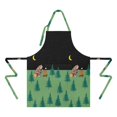 thumbnail image 2 of Green Bigfoot and Campfire Pattern Apron-Garden Aprons for Women with Pockets-Cotton Linen Waterproof Kitchen Cooking Gardening Aprons Adjustable for Kitchen,Cooking,BBQ and Salon 33x27 Inch, 2 of 7