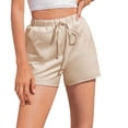 thumbnail image 6 of Summer Women Solid Shorts Loose Casual Trousers High Waist Wide Leg Sports Shorts Wear Clothes With Belt, 6 of 7