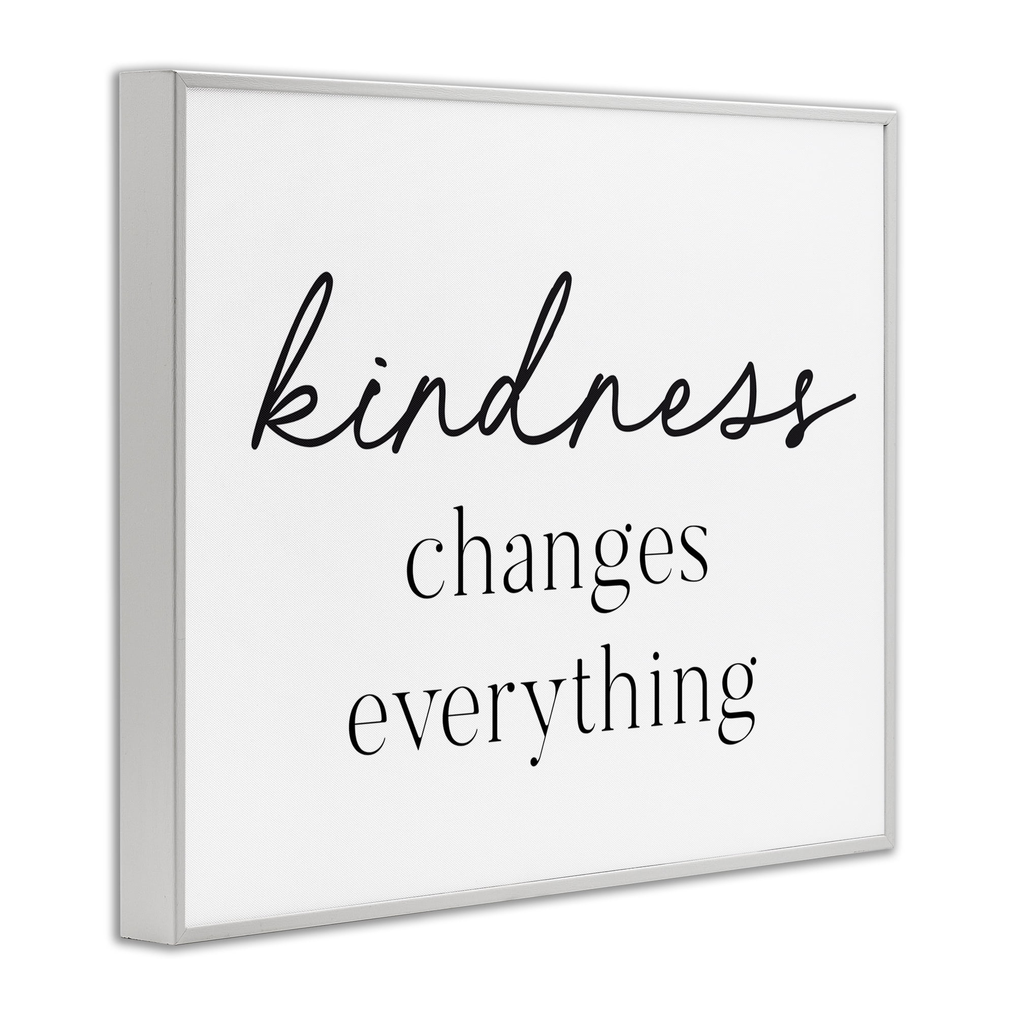 Kindness Changes Everything White Framed Giclee Art, design by Lettered and Lined