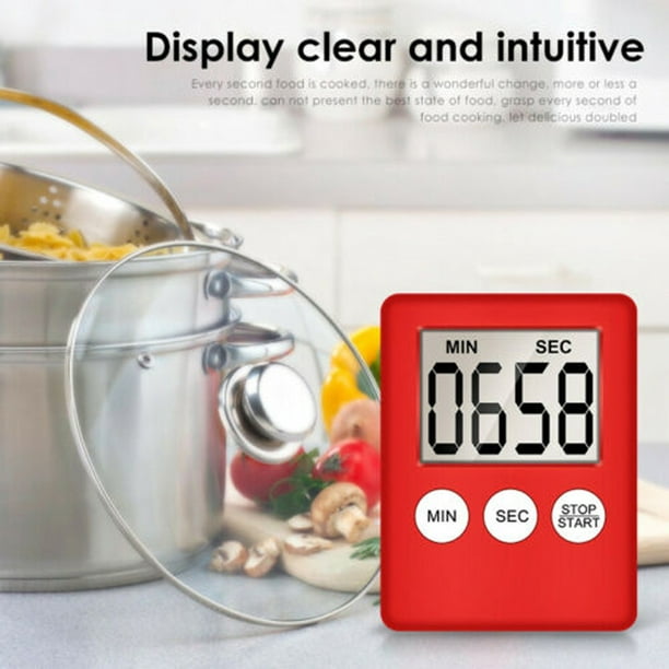 WREESH Grand Numérique LCD Cuisine Minuterie Compte à Rebours Alarme d'Horloge Magnétique