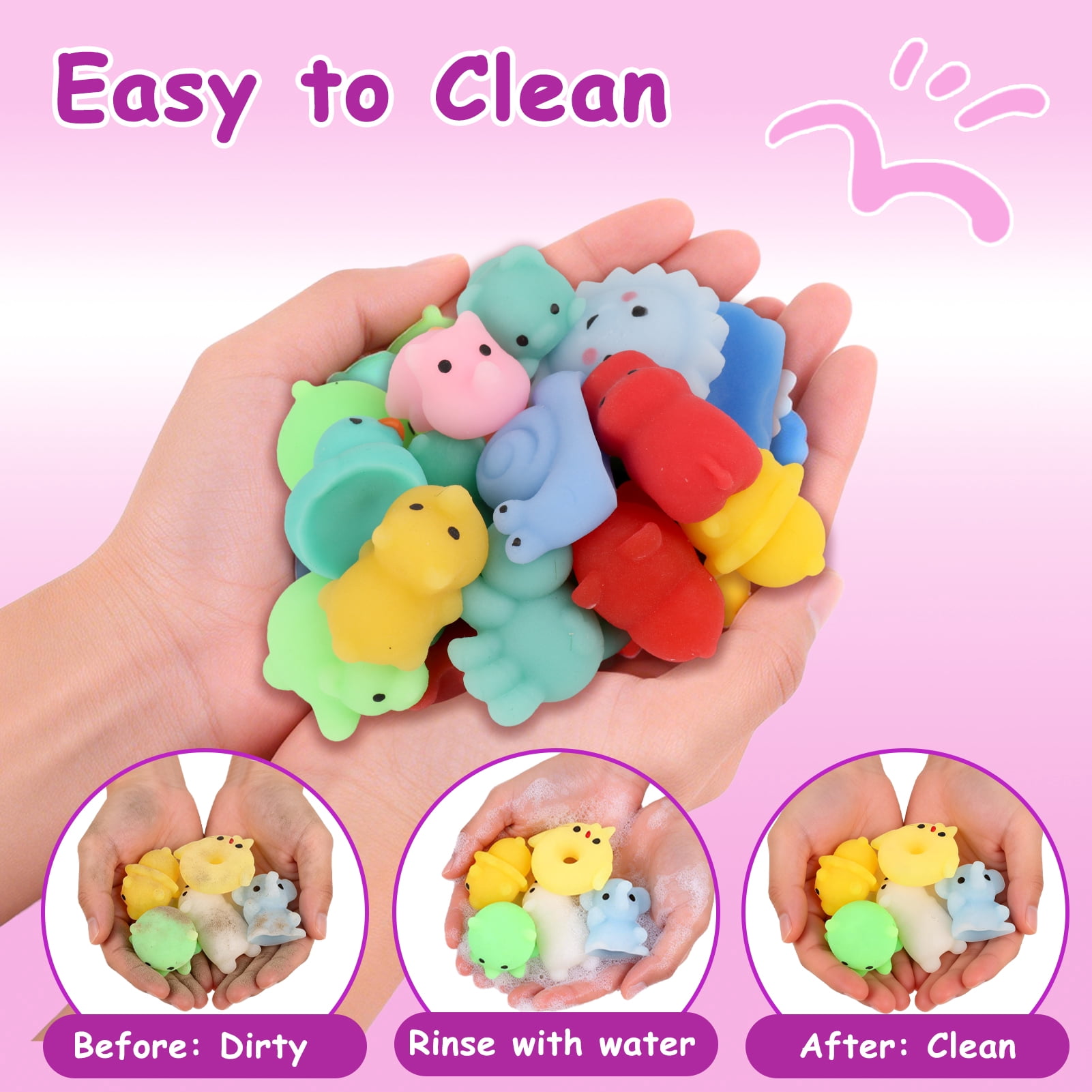 KiddiTouch 150 Pcs Mochi Squishy Toys for Kids Party Favors, Kawaii Mini Squishy Fidgets for Classroom Prizes, Stress Relief Sensory Toy for Boys Girls Birthday Gift