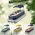 thumbnail image 2 of Personalized Pontoon Boat Christmas Ornament, Pontoon Car Ornament, Gift for Bowriders, Wake Boats,Pontoon Lover Gift (Pontoon 27) - 3330 (Green), 2 of 6