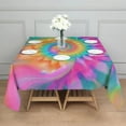 thumbnail image 3 of Colorful Tie Dye Mandala Pattern Square Tablecloth,Waterproof Square Table Cover,Wipeable Spillproof Washable Table Cover for Home Kitchen Party Decor 42"X42"(107x107cm), 3 of 6