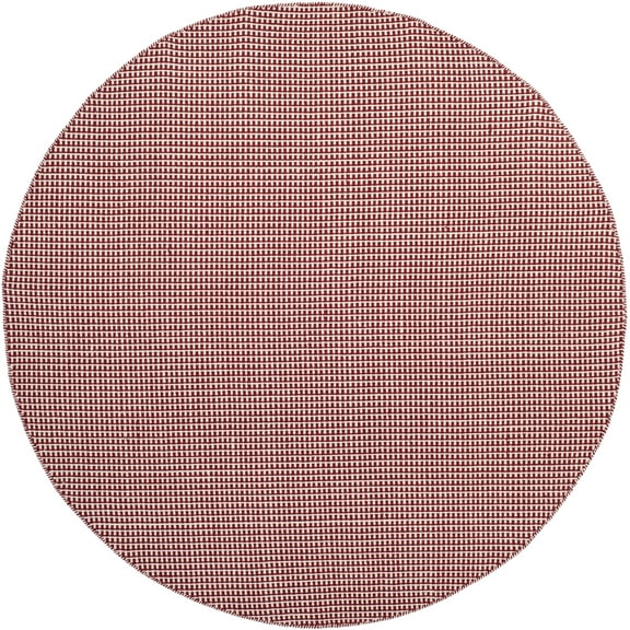 SAFAVIEH Montauk Patton Geometric Cotton Area Rug, Ivory/Red, 4' x 4' Round