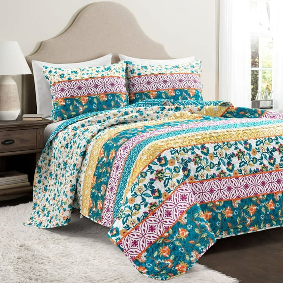 Lush Decor Floral 3 Piece Quilt Sets, Full/Queen
