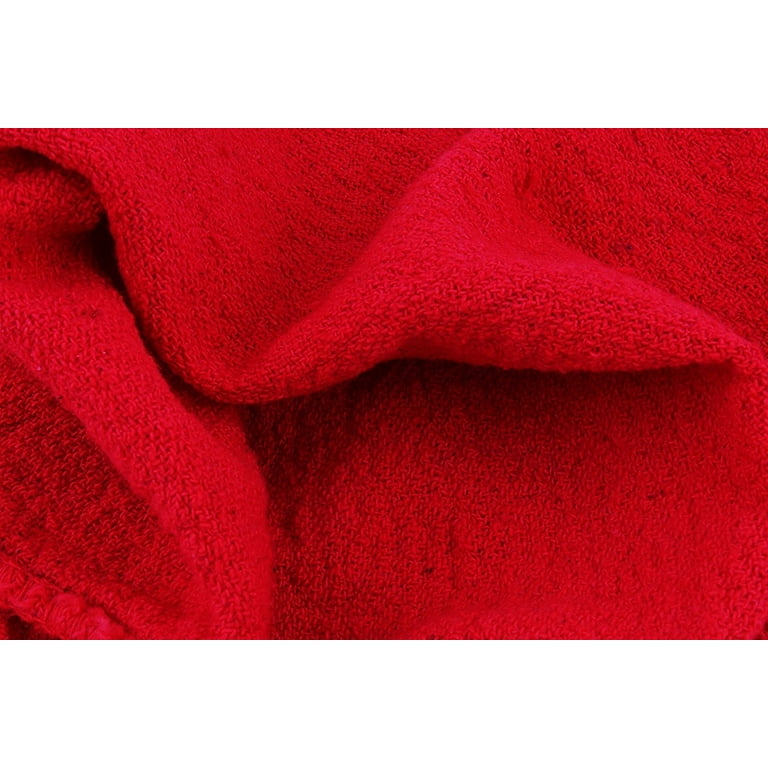Bulk Lot of 100 Red Shop Towels 12 x 14 Cleaning Rags Homes Cars Reusable  764950004456