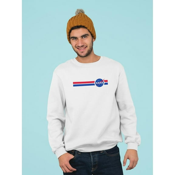 NASA Nasa Red Blue Logo  Sweatshirt Men -NASA Designs, Male XX-Large