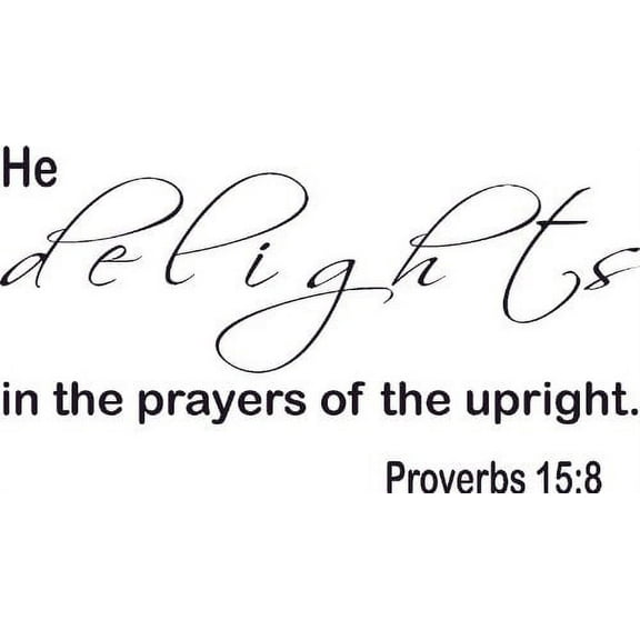 Proverbs 15:8, Bible Verse Vinyl Wall Decal by Scripture Wall Art, 11"x22" Black, Christian