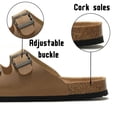thumbnail image 5 of BERANMEY Unisex Cork Footbed Sandal for Womens Flat Slide Sandals Cork Footbed 2 Straps Adjustable Buckle Slip on Sandals with Comfort Arch Support for Slippers, 5 of 8