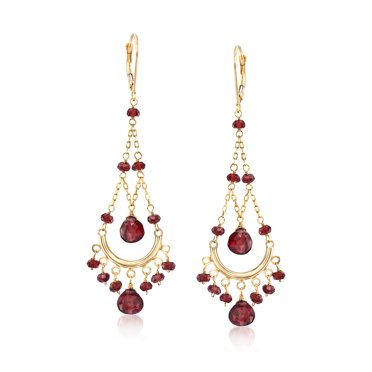 Ross-Simons 22.00 ct. t.w. Garnet Chandelier Earrings in 14kt Yellow Gold, Women's, Adult