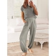 thumbnail image 5 of Conjuntos de suéter de dos piezas para mujer, suéteres de punto, tops y pantalones de cintura alta, chándal, conjuntos de salón, gris claro, XXL esquí esquí Gafas de esquí, 5 of 5