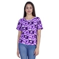 thumbnail image 1 of Moomaya Hauts Imprimés Tie Dye pour Femmes T-shirts Décontractés à Manches Mi-Longues Col Rond, 1 of 6