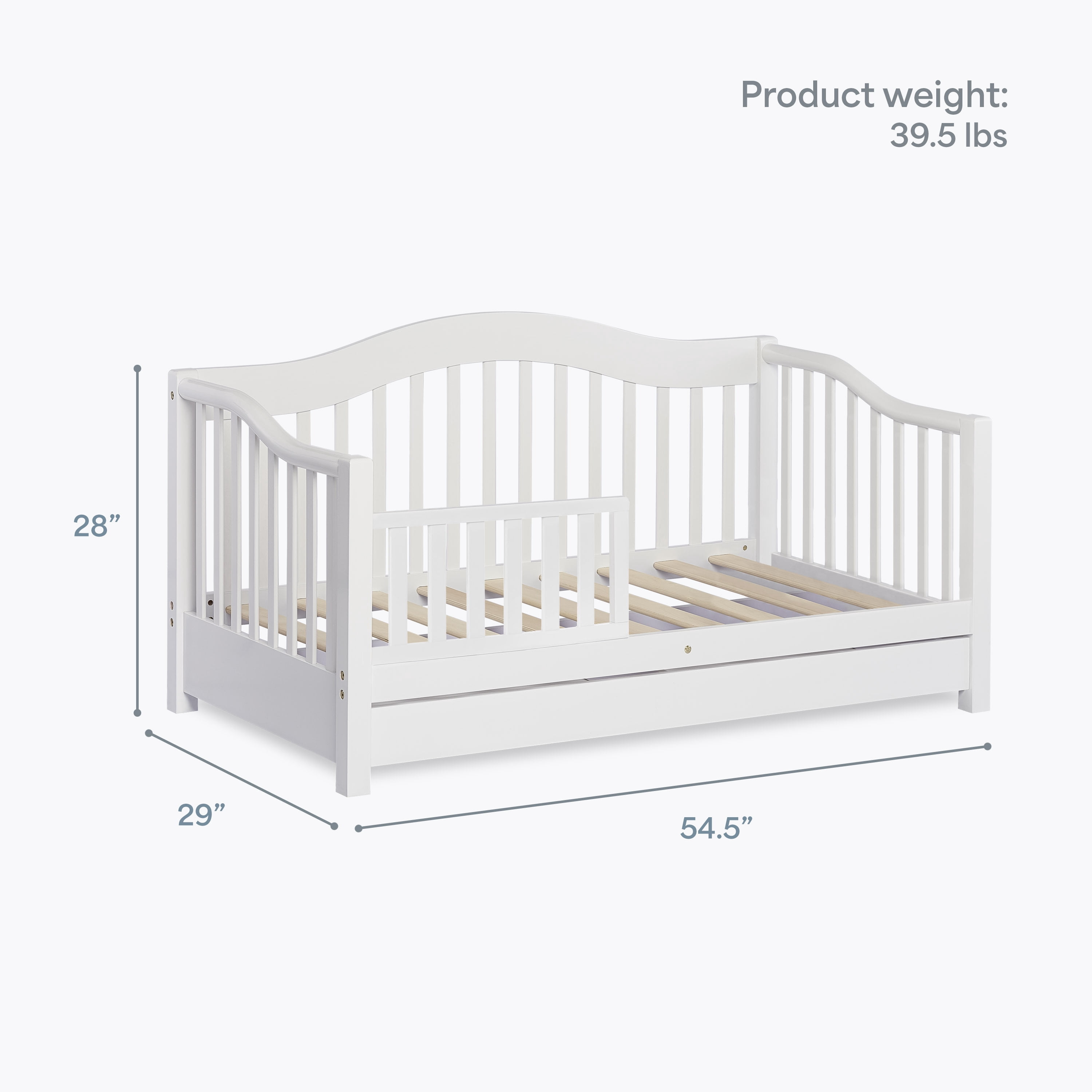 Dream on Me Toddler Day Bed with Storage, White