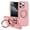 Pink, variant on Compatible with iPhone 12 Pro / 12 Case, with Invisible Magnetic O-Ring Stand Translucent Phone Case Cover for iPhone 12 Pro / 12 [Compatible with MagSafe] [Great Grip Feeling], Black